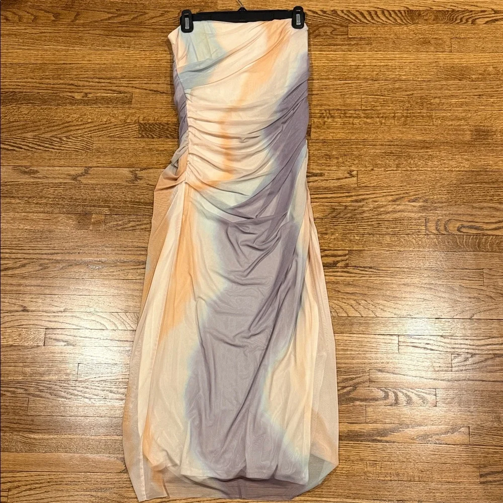 ZARA Strapless Ruched Dress - Picture 1 of 3